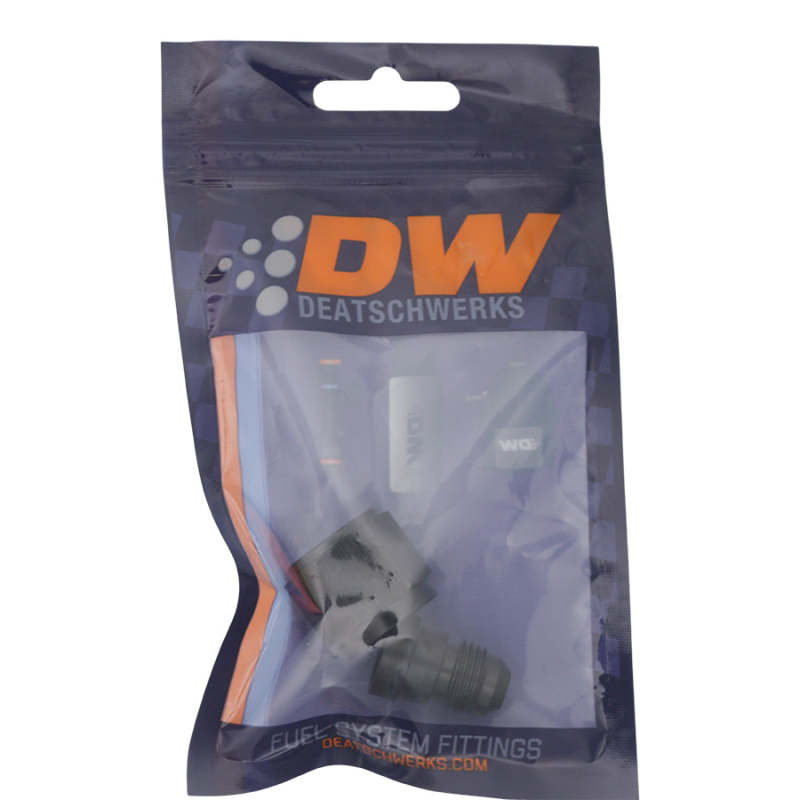 Load image into Gallery viewer, DeatschWerks 8AN Female Flare to 6AN Male Flare Reducer - Anodized Matte Black
