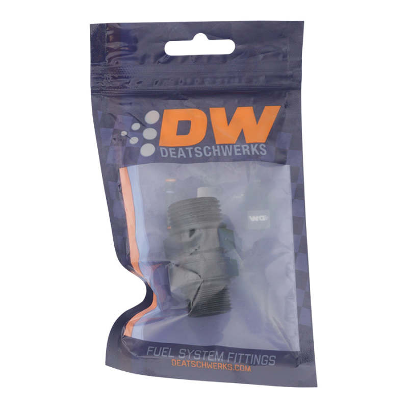 Load image into Gallery viewer, DeatschWerks 8AN ORB Male to 10AN ORB Male Swivel Adapter - Anodized Matte Black
