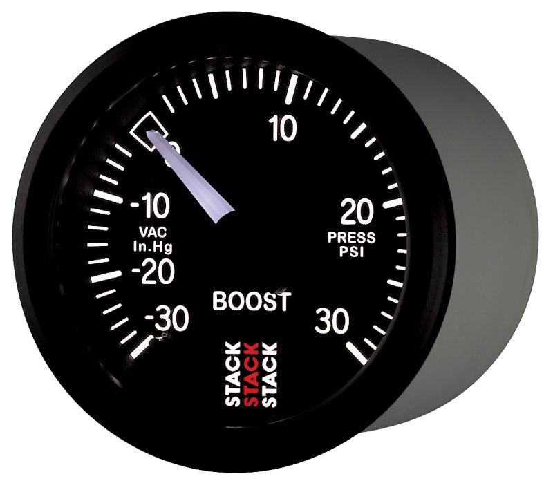 Load image into Gallery viewer, Autometer 52mm Stack Instruments -30INHG to +30PSI Mechanical Boost Gauge - Black
