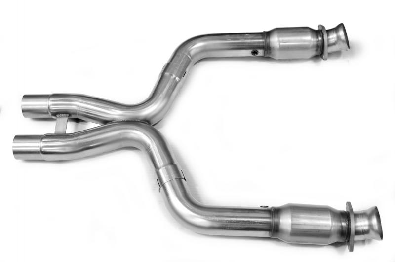 Load image into Gallery viewer, Kooks 11-14 Ford Mustang GT 5.0L 4V 3in x 2 3/4in OEM Exhaust GREEN Cat X Pipe Kooks HDR Req
