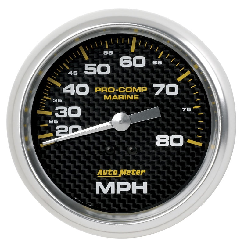 Load image into Gallery viewer, Autometer Gauge Speedometer 3-3/8in 80MPH Mechanical Marine Carbon Fiber
