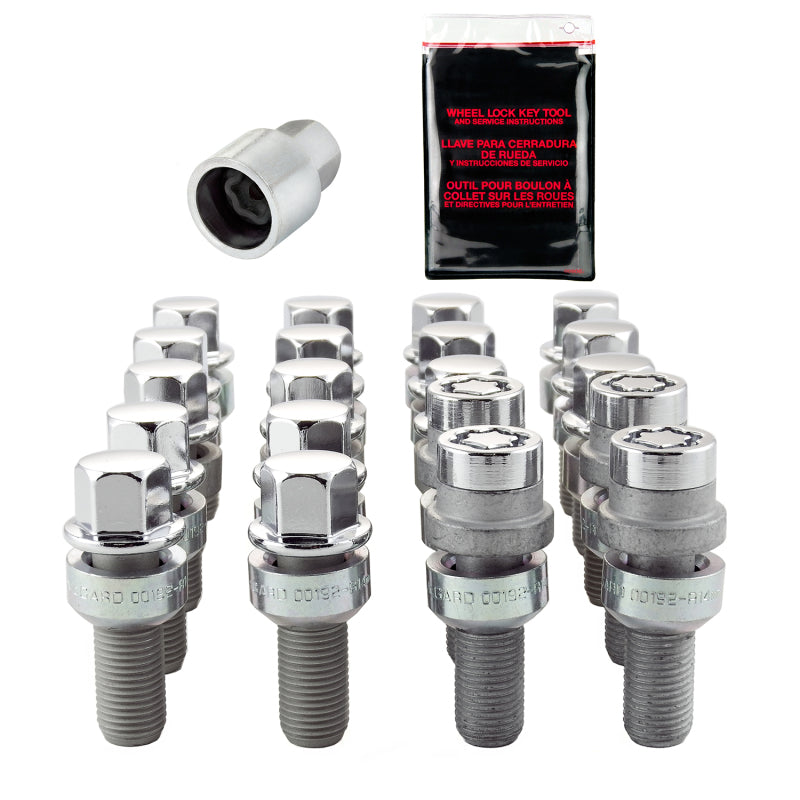 Load image into Gallery viewer, McGard 5 Lug Hex Install Kit w/Locks (Radius Seat Bolt) M14X1.5 / 17mm Hex / 28.1mm Shank L - Chrome
