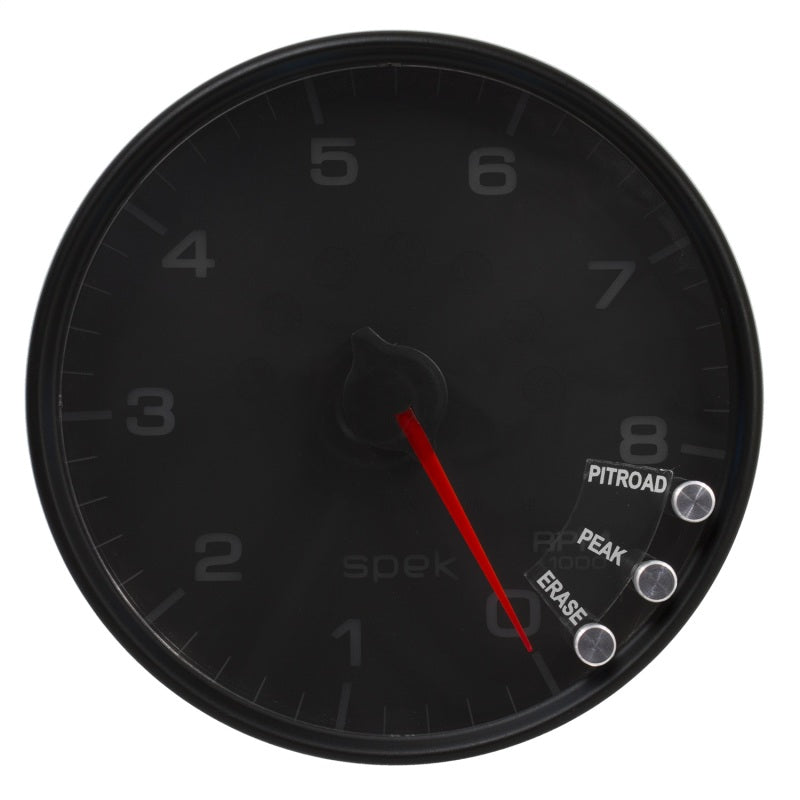 Load image into Gallery viewer, Autometer Spek-Pro Gauge Tachometer 5in 8K Rpm W/Shift Light &amp; Peak Mem Black/Black
