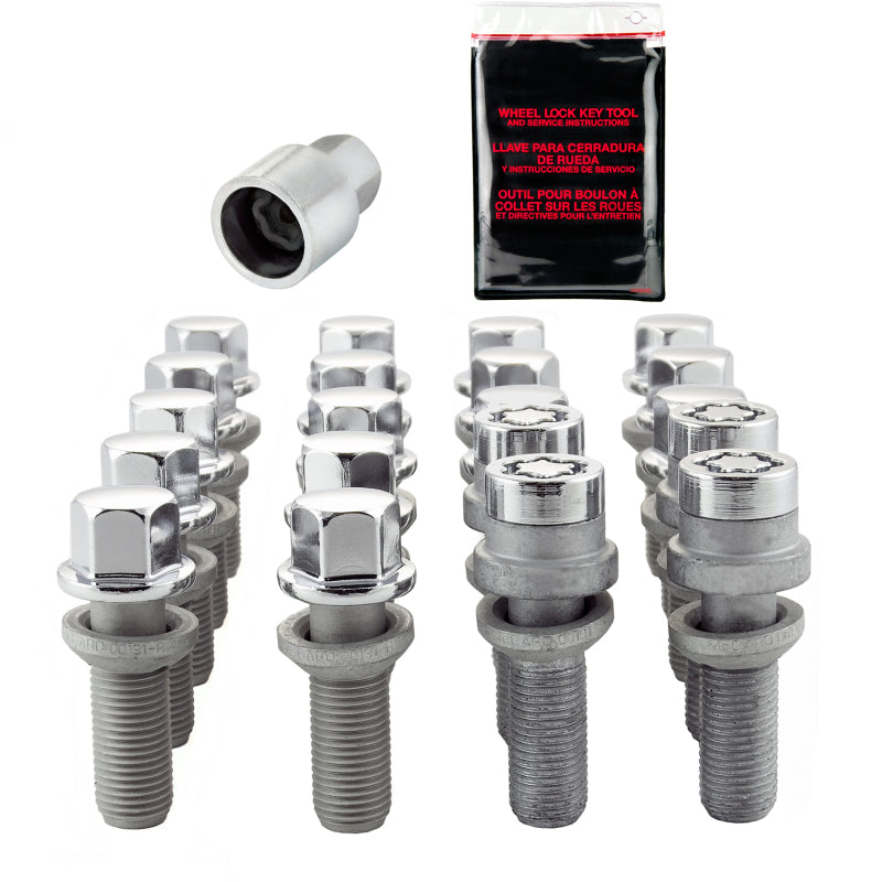 Load image into Gallery viewer, McGard 5 Lug Hex Install Kit w/Locks (Radius Seat Bolt) M14X1.5 / 17mm Hex / 35.4mm Shank L - Chrome
