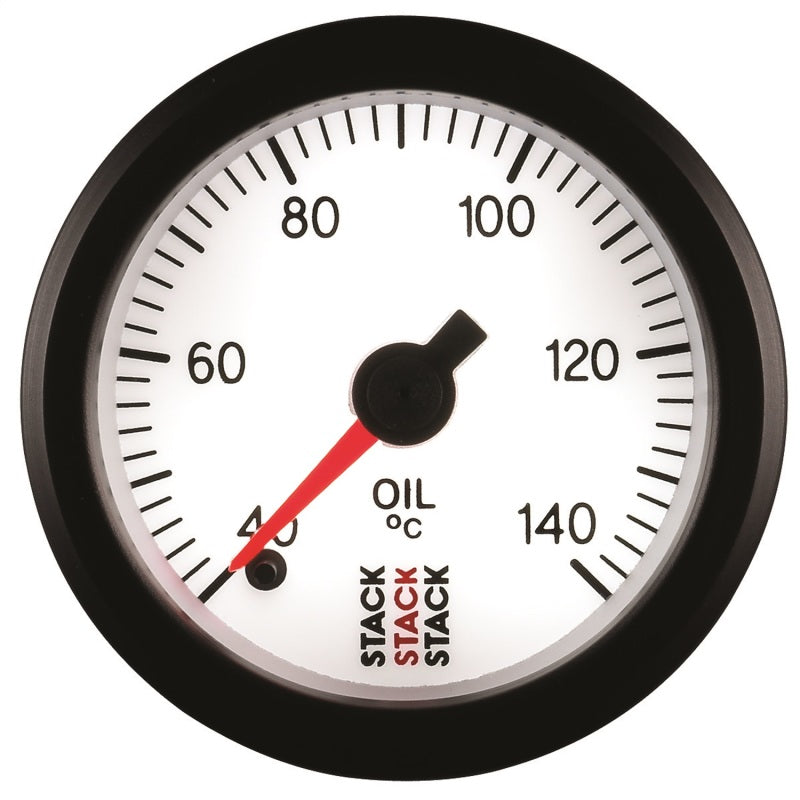 Load image into Gallery viewer, Autometer Stack 52mm 40-140 Deg C 1/8in NPTF Male Pro Stepper Motor Oil Temp Gauge - White
