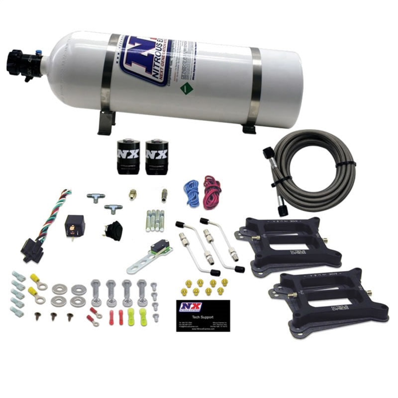 Load image into Gallery viewer, Nitrous Express Dual 4150/Alcohol Nitrous Kit (100-500HP) w/15lb Bottle

