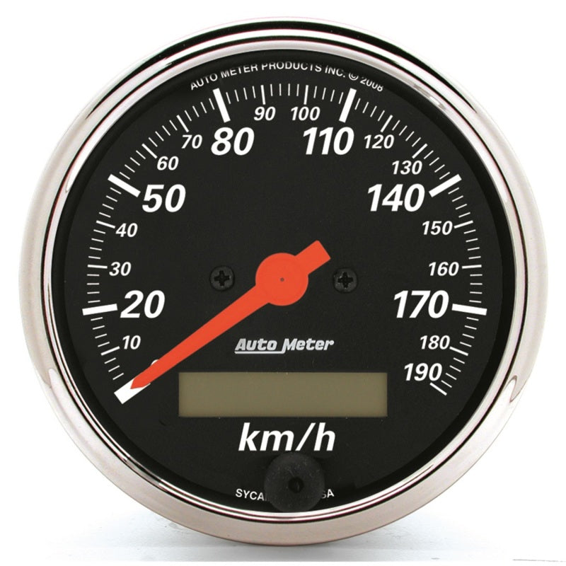 Load image into Gallery viewer, Autometer 3-1/8in Electric 0-190km/h Double Chrome Bezel Speedometer Gauge
