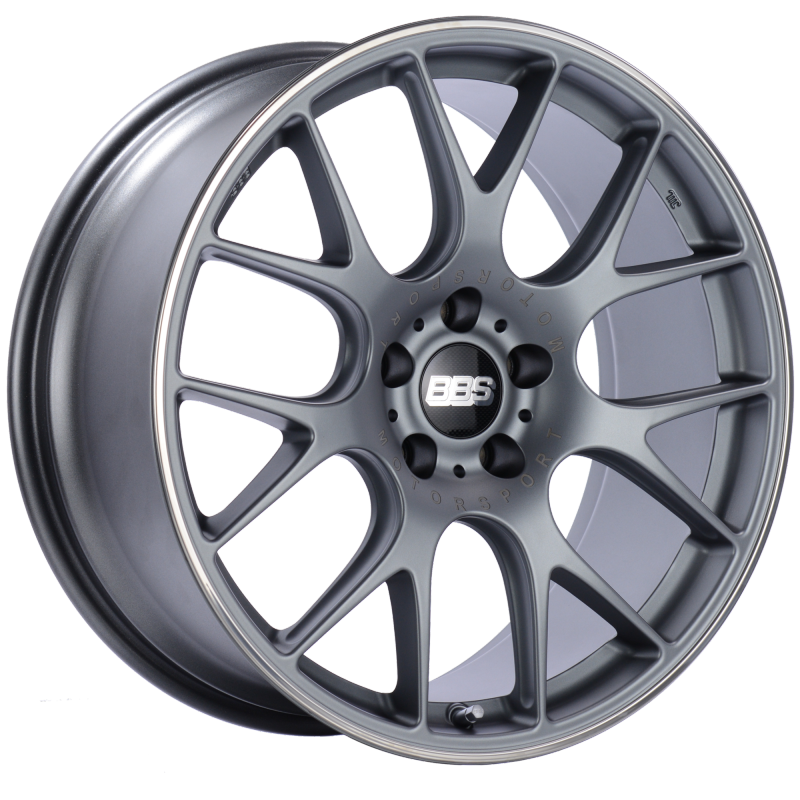 Load image into Gallery viewer, BBS CH-R 20x9 5x120 ET24 Satin Titanium Polished Rim Protector Wheel -82mm PFS/Clip Required
