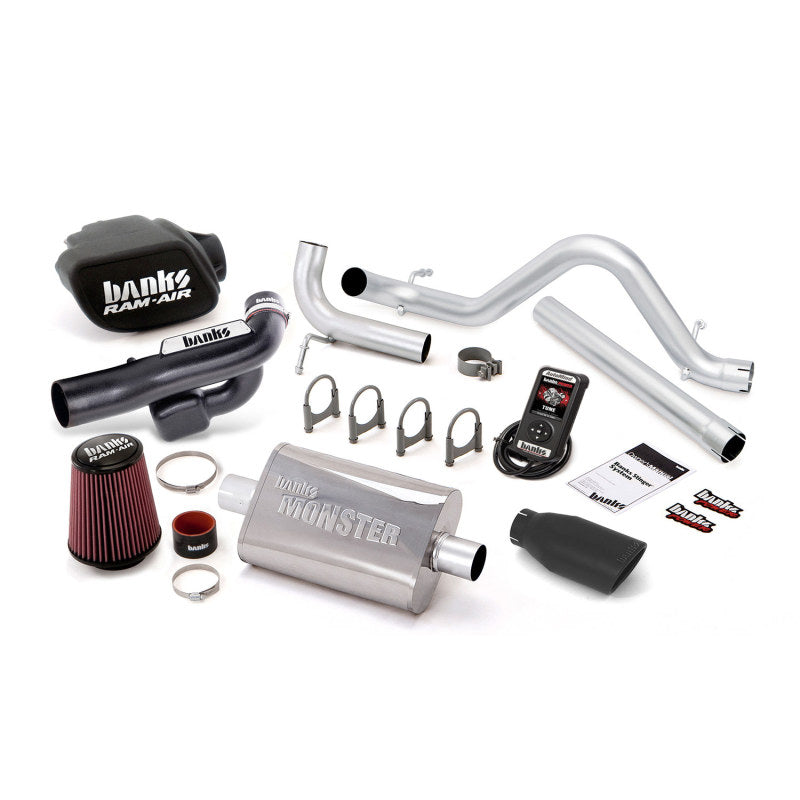 Load image into Gallery viewer, Banks Power 12-14 Jeep 3.6L Wrangler - 4dr Stinger Sys w/ AutoMind - SS Single Exhaust w/ Black Tip
