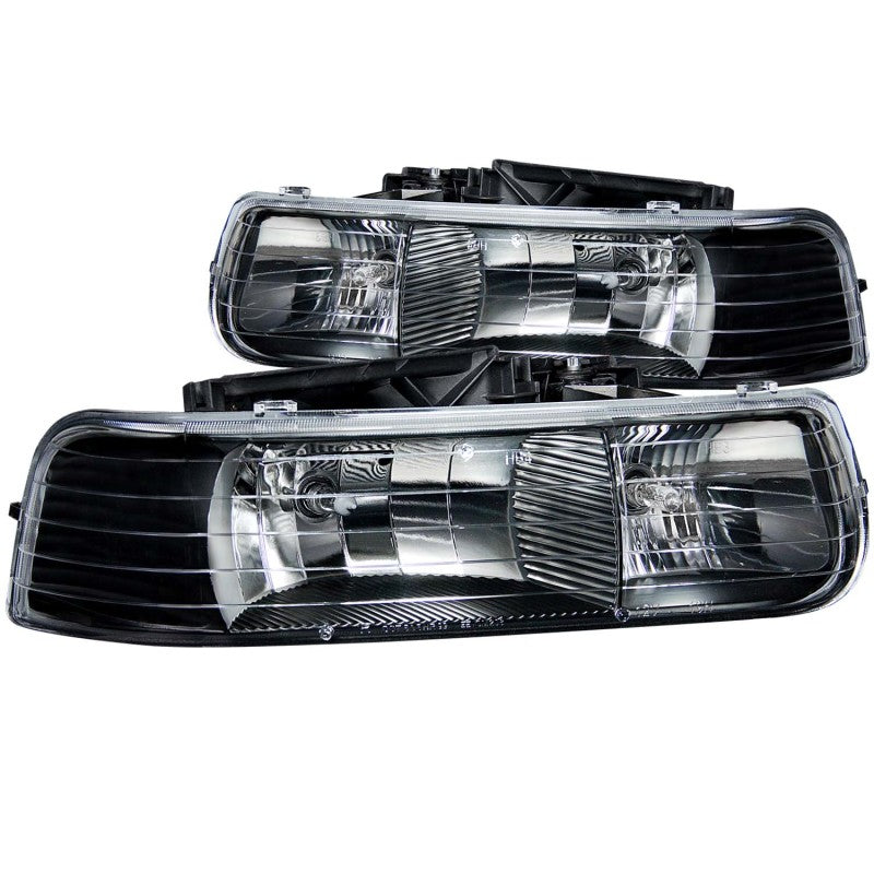 Load image into Gallery viewer, ANZO 1999-2002 Chevrolet Silverado 1500 Crystal Headlights Black
