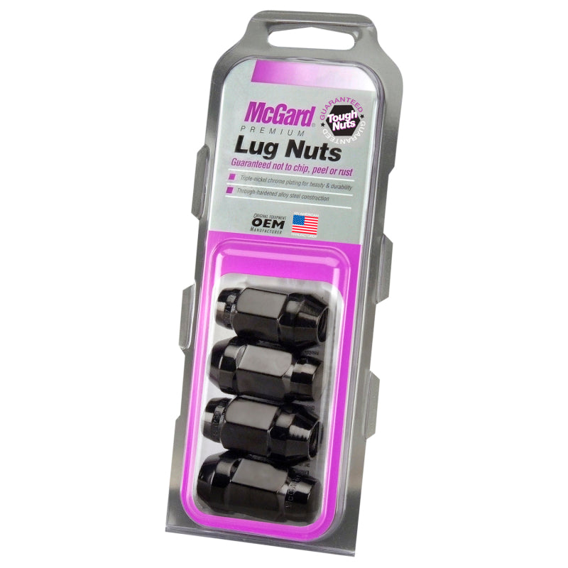Load image into Gallery viewer, McGard Hex Lug Nut (Cone Seat Bulge Style) 1/2-20 / 3/4 Hex / 1.45in. Length (4-pack) - Black
