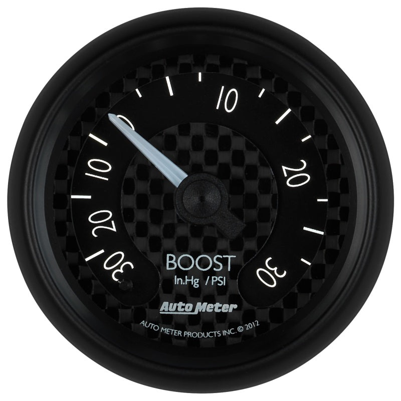 Load image into Gallery viewer, Autometer GT Series 52mm Mechanical 30 In Hg/30 psi Vacuum/Boost Gauge
