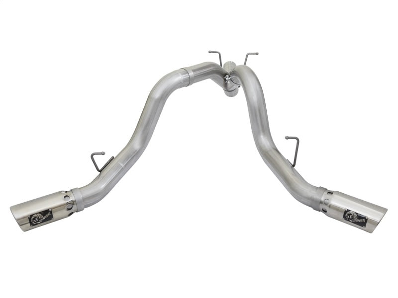Load image into Gallery viewer, aFe ATLAS 4in DPF-Back Alum Steel Exhaust System w/Dual Exit Polished Tip 2017 GM Duramax 6.6L (td)
