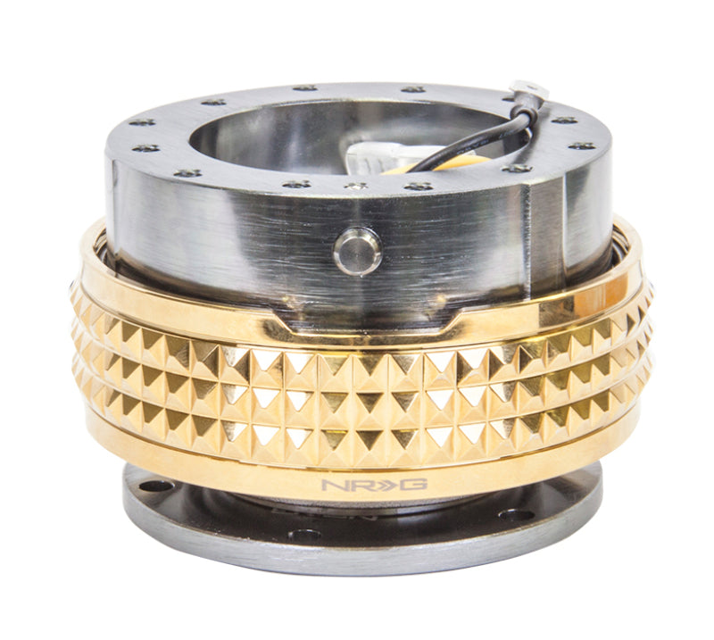 Load image into Gallery viewer, NRG Quick Release Kit - Pyramid Edition - Gunmetal Body / Chrome Gold Pyramid Ring
