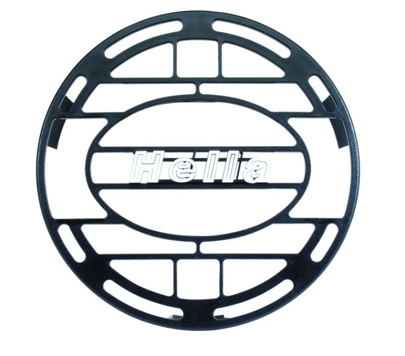 Load image into Gallery viewer, Hella Stone Shield Round Plastic Black Hella Logo Light Cover  (MOQ 10)
