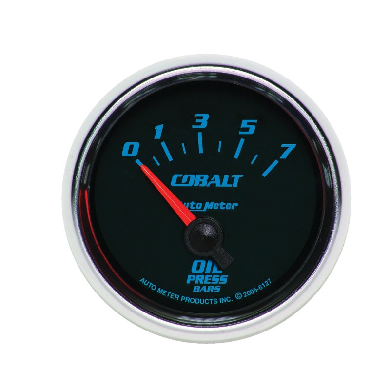 Load image into Gallery viewer, Autometer Cobalt 52mm 0-7 BAR Short Sweep Electric Oil Pressure Gauge
