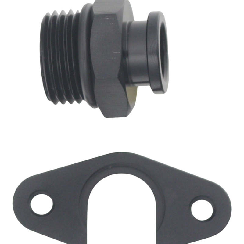 Load image into Gallery viewer, DeatschWerks 8AN ORB to Polaris RZR Turbo OE Regulator Adapter - Anodized Matte Black
