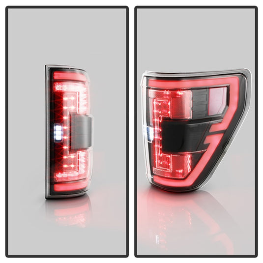 Spyder 21-23 Ford F150 (Factory Halogen) Light Bar LED Tail Lights - Black (ALT-YD-FF15021HAL-BK)