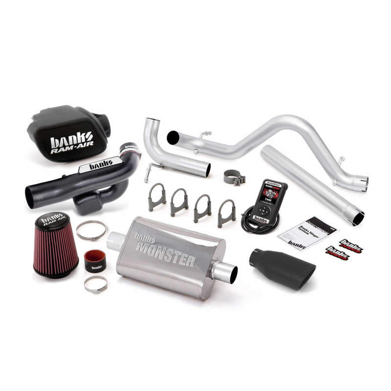 Load image into Gallery viewer, Banks Power 12-14 Jeep 3.6L Wrangler - 4dr Stinger Sys w/ AutoMind - SS Single Exhaust w/ Black Tip
