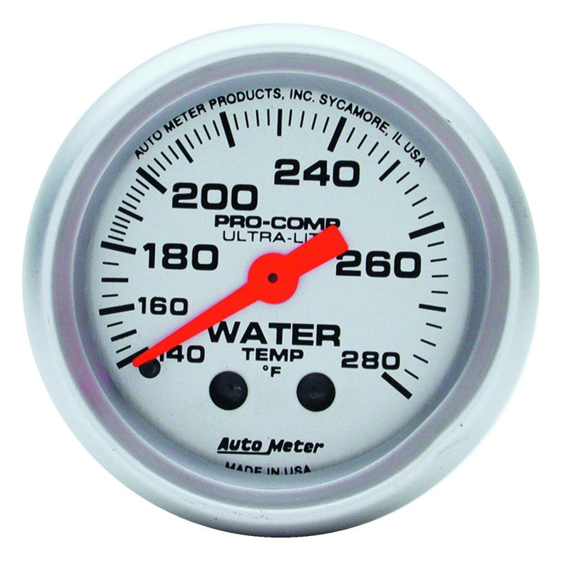 Load image into Gallery viewer, Autometer Ultra-Lite 52mm 140-280 Deg F Mechanical Water Temp Gauge - White
