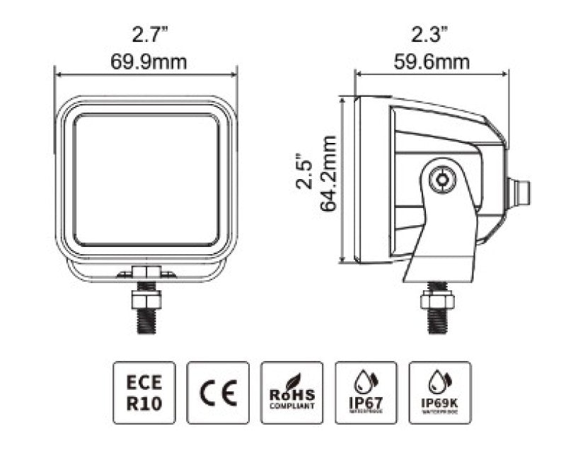 Load image into Gallery viewer, Go Rhino Xplor Blackout Series Cube LED Flood Light Kit (Surface/Threaded Stud Mnt) 2x2 - Blk (Pair)
