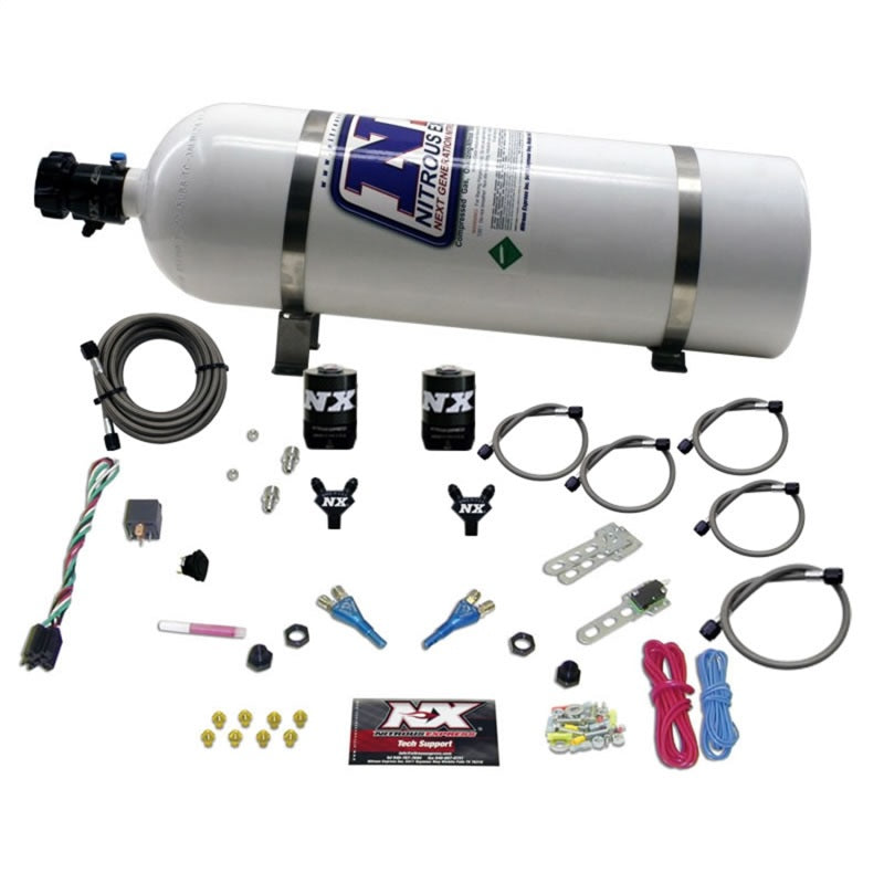 Load image into Gallery viewer, Nitrous Express GM EFI Dual Nozzle Nitrous Kit (100-300HP) w/15lb Bottle

