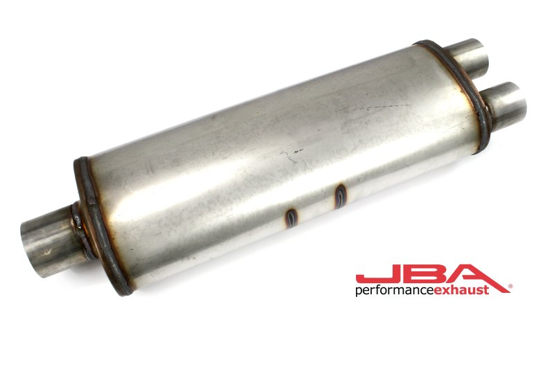 Load image into Gallery viewer, JBA Universal Chambered 304SS Muffler 25x8x5in 3in Center Inlet/2.5in Dual Outlet
