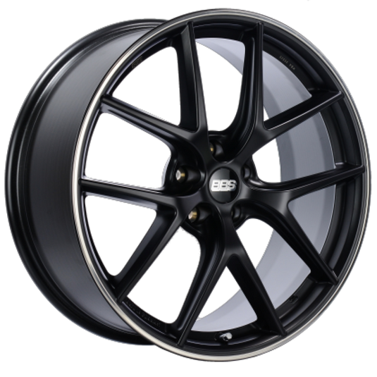 BBS CI-R 19x8.5 5x114.3 ET43 Satin Black Polished Rim Protector Wheel -82mm PFS/Clip Required