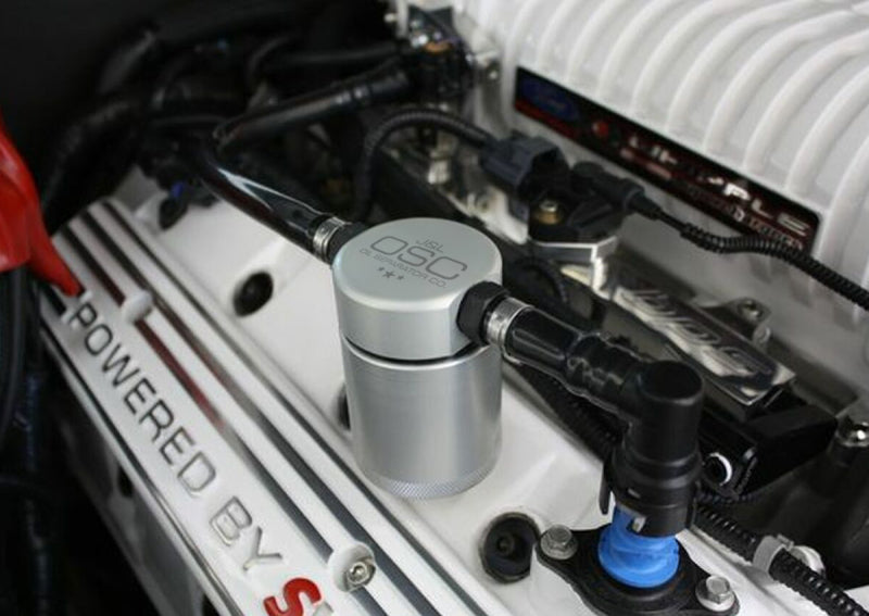 Load image into Gallery viewer, J&amp;L 07-14 Ford Mustang GT500 Passenger Side Oil Separator 3.0 - Clear Anodized
