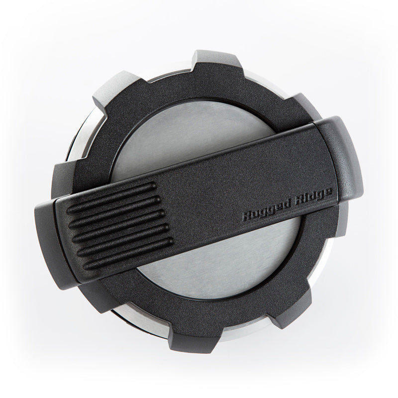 Load image into Gallery viewer, Rugged Ridge Elite Fuel Door Non-Lock Brushed Alum 07-18 Jeep Wrangler JK
