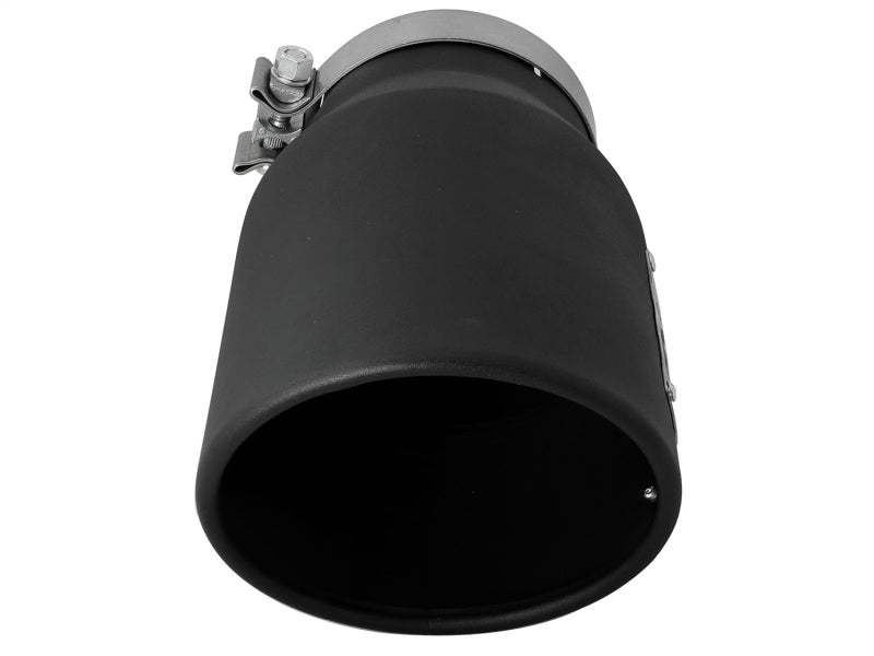 Load image into Gallery viewer, aFe MACHForce XP 5in 304 Stainless Steel Exhaust Tip 5 In x 7 Out x 12L in Bolt On Right - Black
