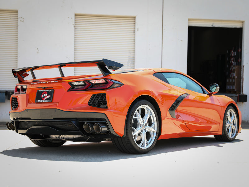 Load image into Gallery viewer, aFe MACH Force-Xp 3in to 2-1/2in 304SS Cat-Back (No Muff.) 2020 Chevy Corvette (C8) 6.2L - Black Tip
