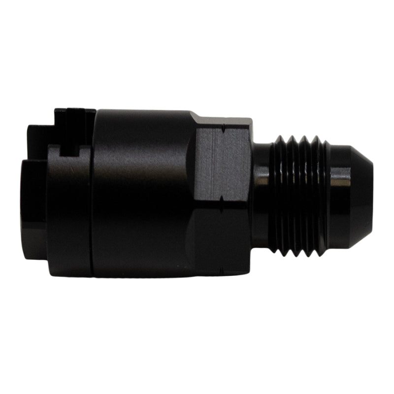 Load image into Gallery viewer, DeatschWerks 6AN Male Flare to 5/16in Female EFI Quick Connect Adapter - Anodized Matte Black
