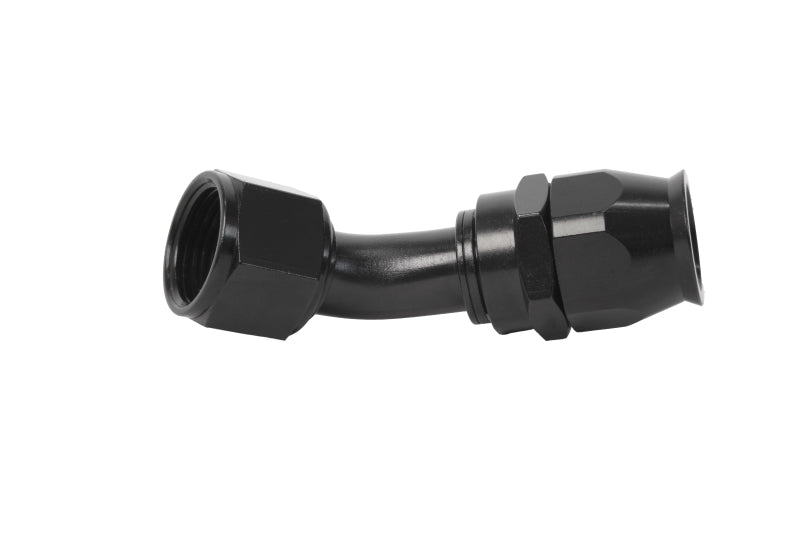 Load image into Gallery viewer, Aeromotive PTFE Hose End - AN-12 - 45 Deg - Black Anodized
