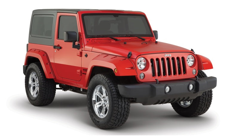 Load image into Gallery viewer, Bushwacker 07-18 Jeep Wrangler Pocket Style Flares 2pc Fits 2-Door Sport Utility Only - Black
