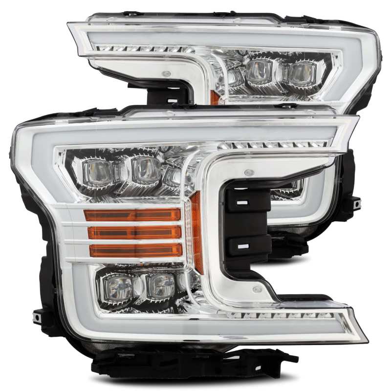 Load image into Gallery viewer, AlphaRex 18-19 Ford F-150 NOVA LED Projector Headlights Plank Style Chrome w/ActivLight/Seq Signal
