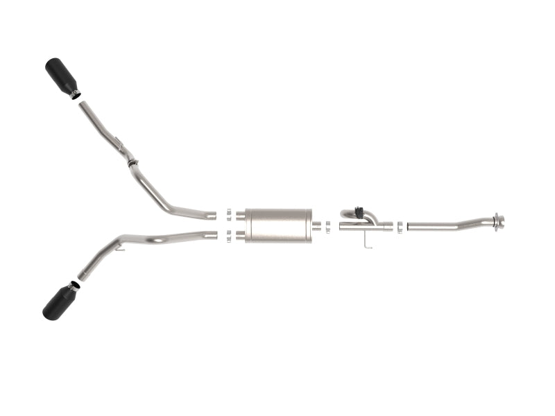 Load image into Gallery viewer, aFe Gemini XV 3in 304 SS Cat-Back Exhaust 2021 Ford F-150 V6 2.7L/3.5L (tt)/V8 5.0L w/ CO Black Tips
