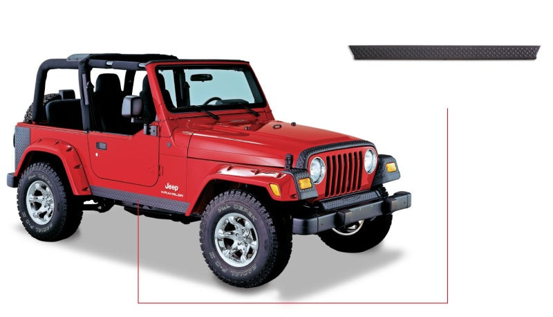 Load image into Gallery viewer, Bushwacker 97-06 Jeep Wrangler Trail Armor Side Rocker Panels - Black
