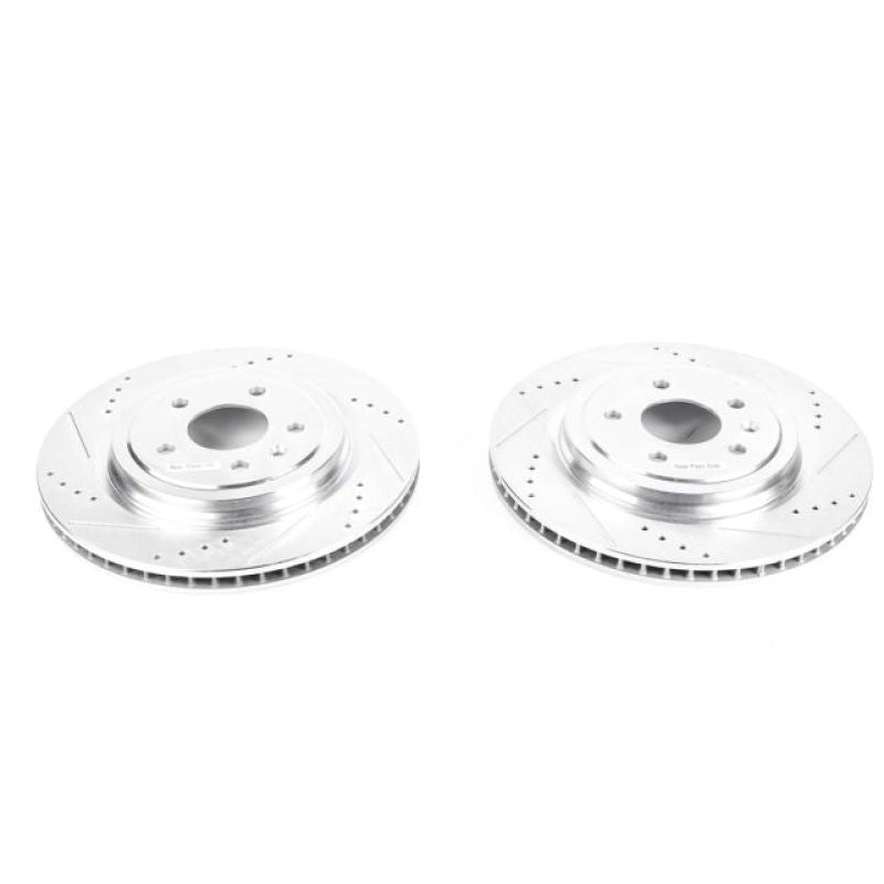 Load image into Gallery viewer, Power Stop 14-19 Chevrolet Corvette Rear Evolution Drilled &amp; Slotted Rotors - Pair
