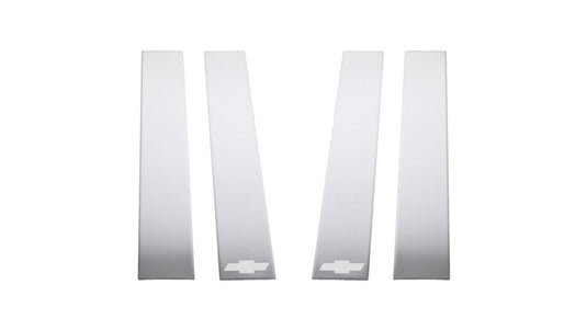 Putco 2020 Chevy Silv HD - Chevy Bow Tie Etching - Crew Cab / Double Cab (6pcs) SS Pillar Posts