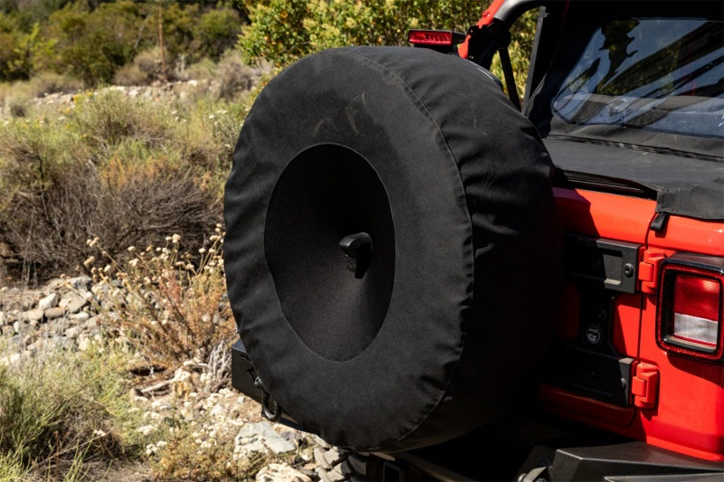 Load image into Gallery viewer, Rampage 2018-2019 Jeep Wrangler(JL) Sport 2-Door Tire Cover w/Camera Slot 30in-32in - Black
