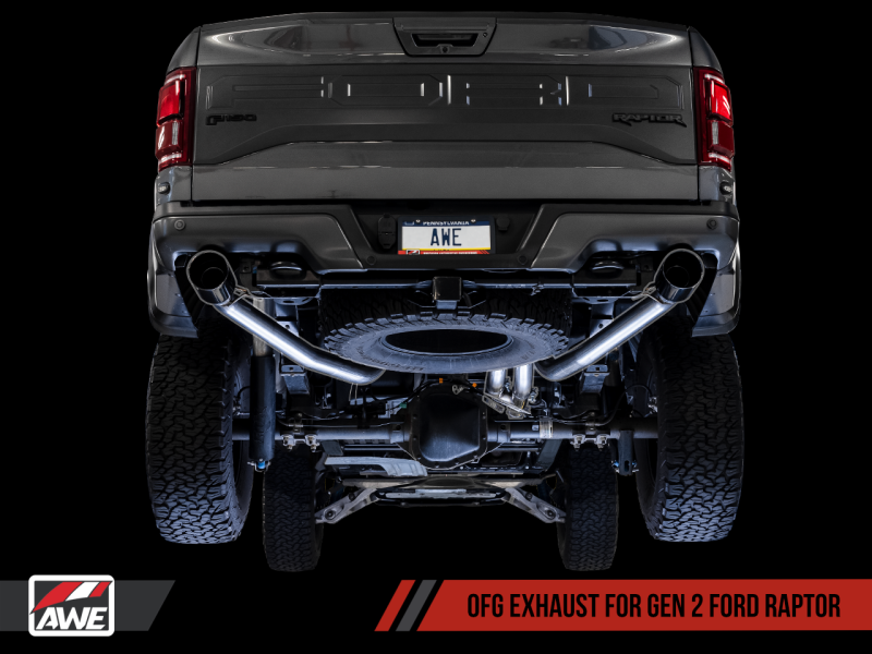 Load image into Gallery viewer, AWE Tuning 2017+ Ford Raptor Tailpipe Conversion Kit w/ Diamond Black Tips
