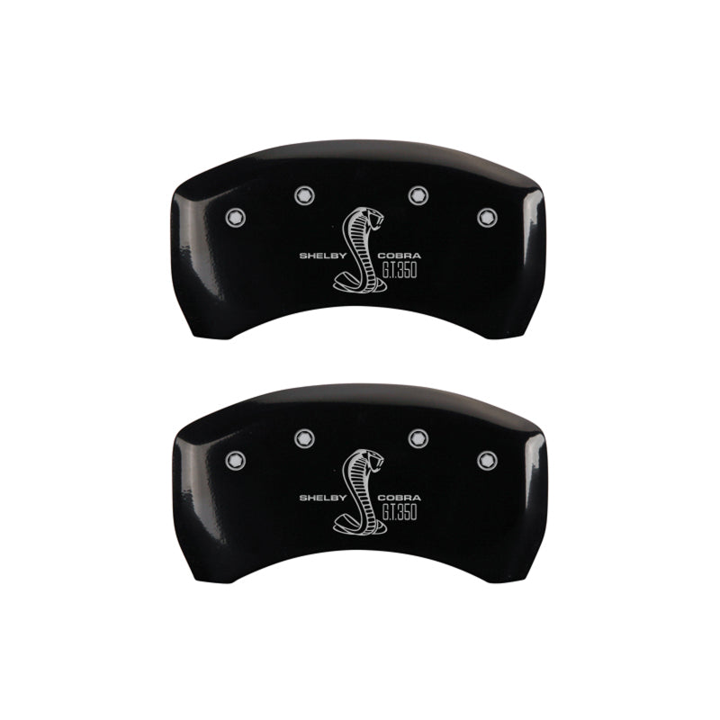 Load image into Gallery viewer, MGP Rear set 2 Caliper Covers Engraved Rear Boss Black finish silver ch

