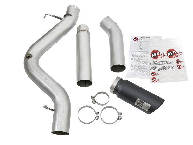 Load image into Gallery viewer, aFe Atlas Exhaust 5in DPF-Back Aluminized Steel w/ Black Tips 16-17 GM Diesel Truck V8-6.6L (td)
