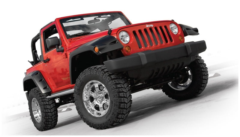 Load image into Gallery viewer, Bushwacker 07-18 Jeep Wrangler Max Pocket Style Flares 2pc Extended Coverage - Black
