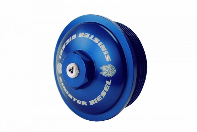 Load image into Gallery viewer, Sinister Diesel 03-07 Ford 6.0L Billet Blue Cap Kit
