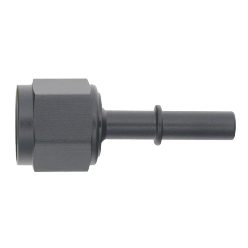 Load image into Gallery viewer, DeatschWerks 8AN Female Flare Swivel to 5/16in Male EFI Quick Disconnect - Anodized Matte Black
