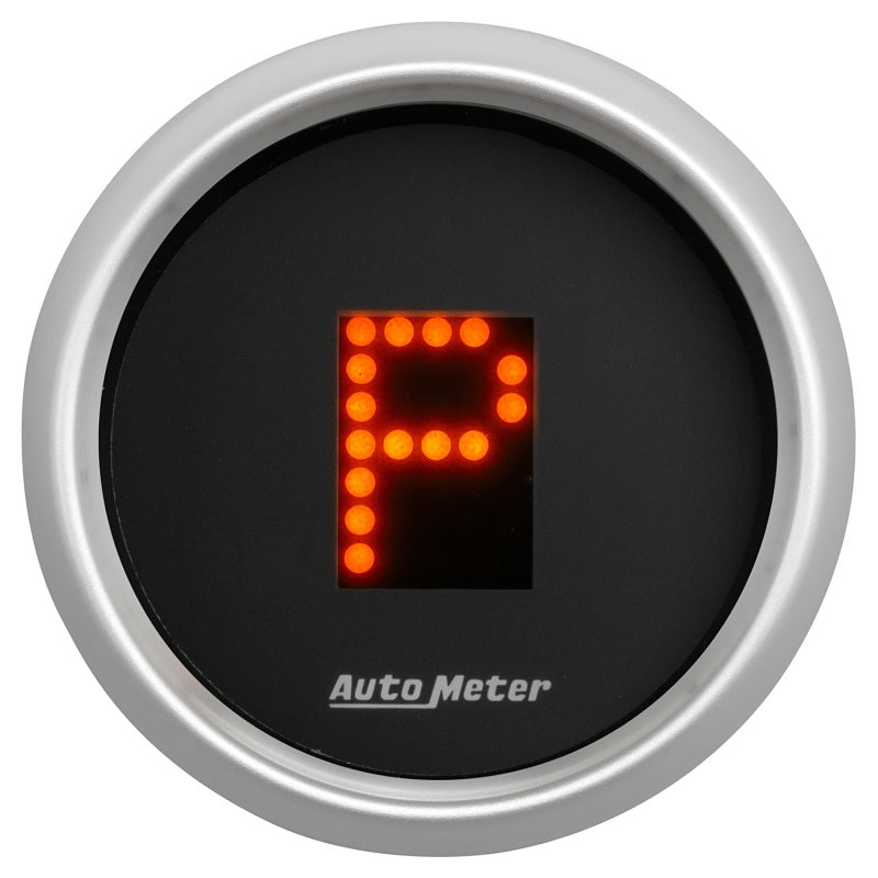 Load image into Gallery viewer, AutoMeter Gauge Gear Pos 2-1/16in. Incl Indicators Black Dial Red Led Silver Bezel
