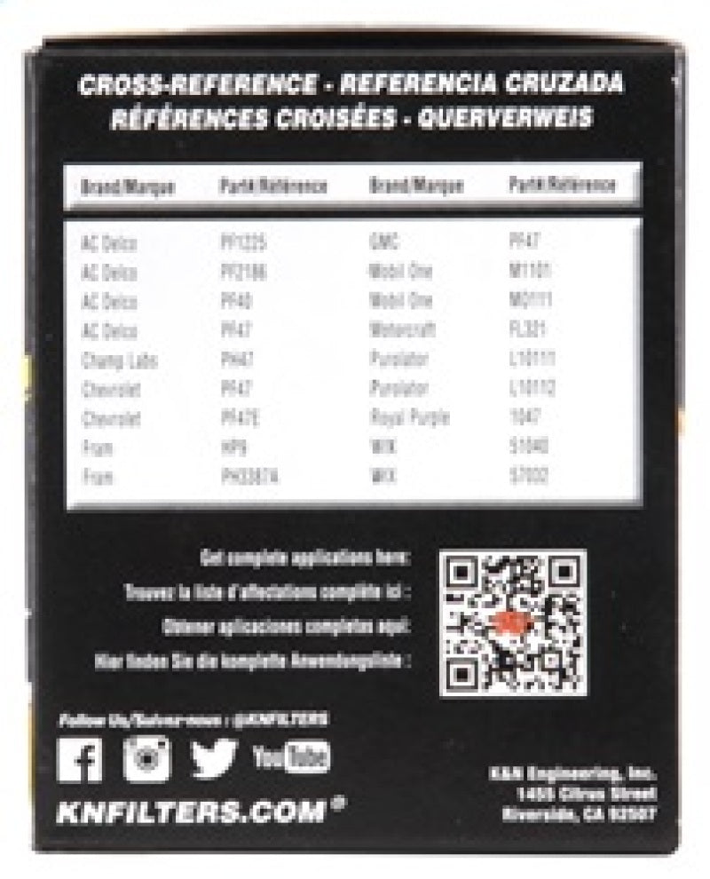 Load image into Gallery viewer, K&amp;N Chevy / Pontiac / GMC / Buick Performance Gold Oil Filter
