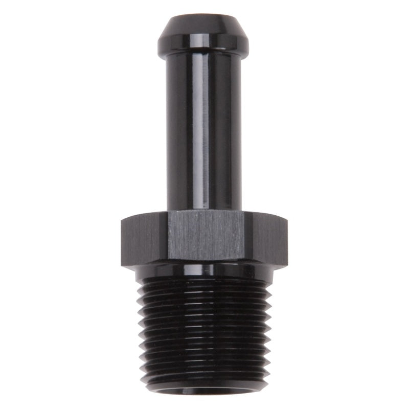 Load image into Gallery viewer, Edelbrock Hose End Straight 3/8In NPT to 3/8In Barb Black Anodize
